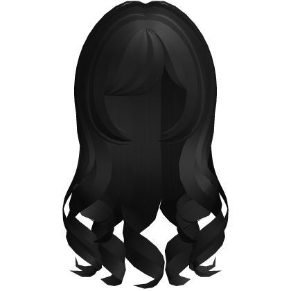 ♡꒱ long cute princess curly hair in black Roblox item