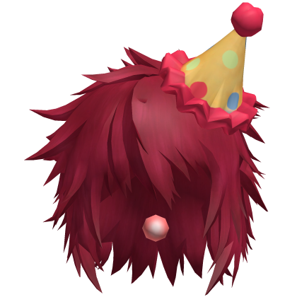 Red Spiky Clown Anime Hair w/ Hat