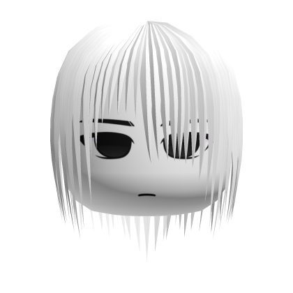 White Messy Emo Hair w/ Face Roblox item