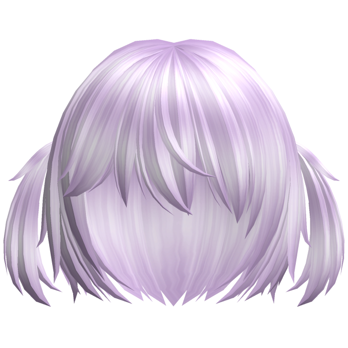 ♡ kawaii short lavender purple cat hair w pigtai