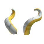 Gold 'n' White Curved Horns