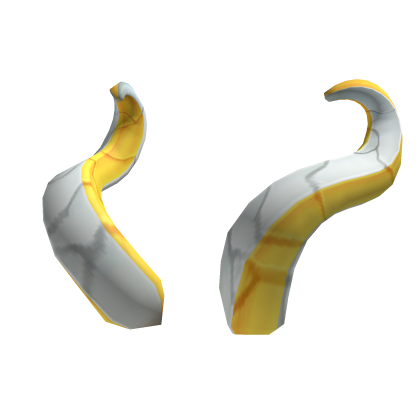 Gold 'n' White Curved Horns Roblox item