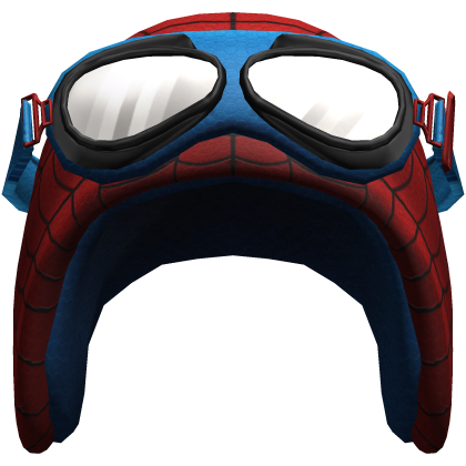 Red & Blue Spider Web Hood w/ Big Goggles
