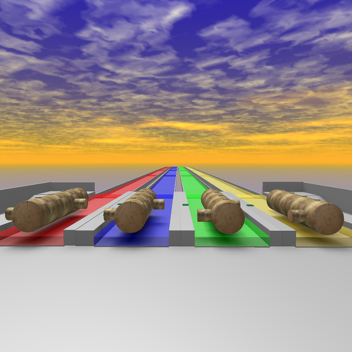 The Red, Blue, Green, Yellow Log Ride