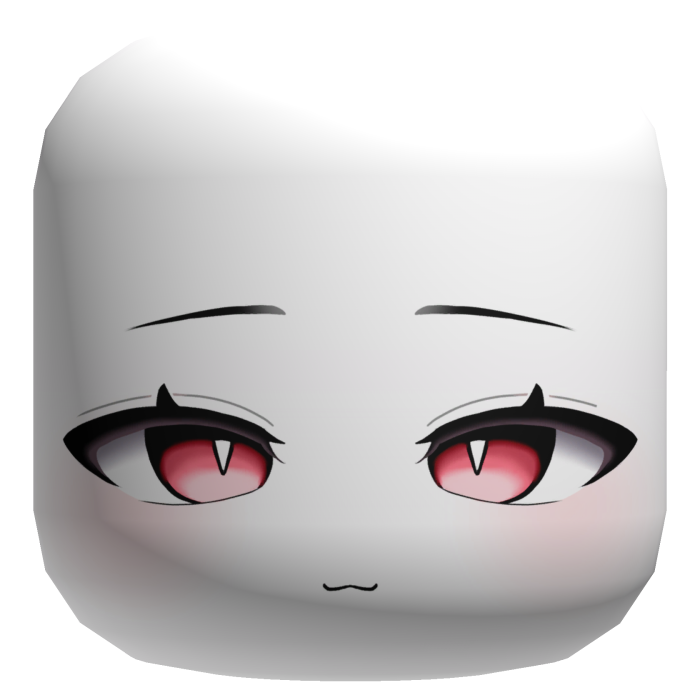 Soft Red Anime Cat-Like Gaze - White