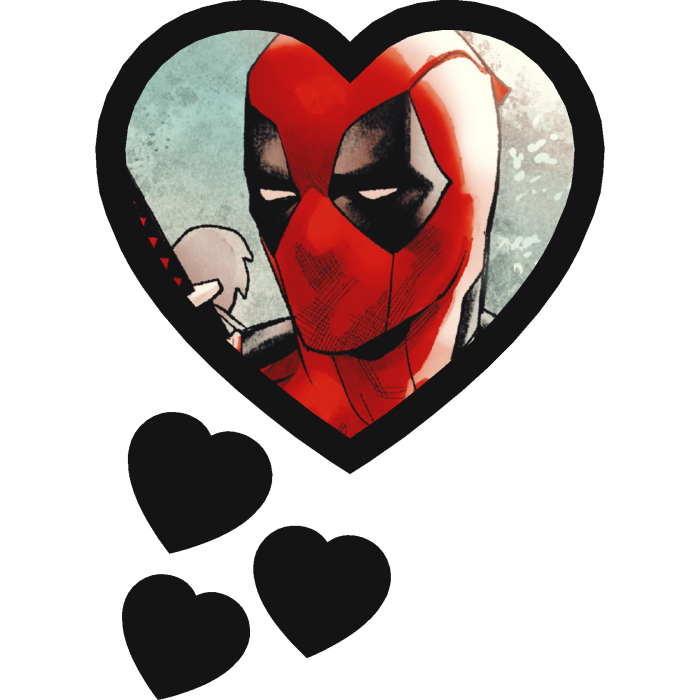 Deadpool Thinking Hearts Marvel
