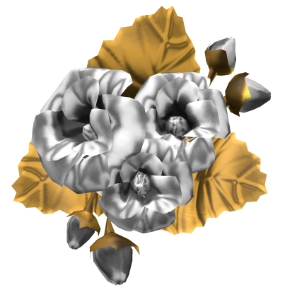 White and Gold Metal Rose Flower Hair Clip  Roblox item