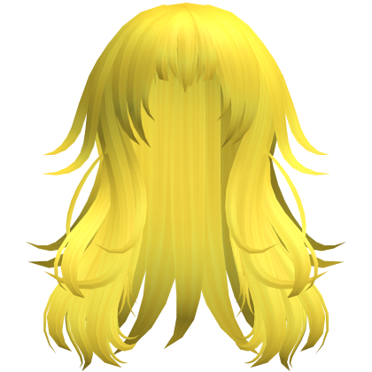 Anime Messy Long Hair w/ Spiky Ends (Yellow)