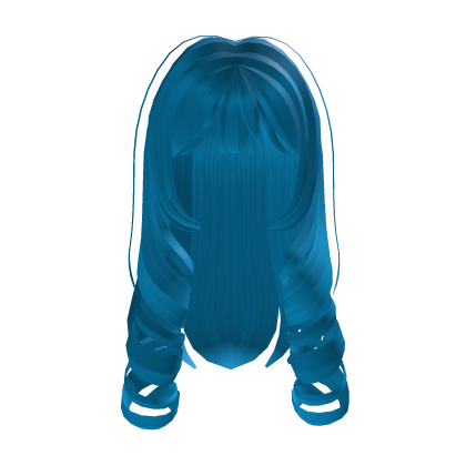 ♡ : long cute princess doll curls in blue Icey