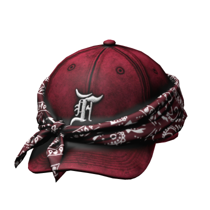 Cute cap with an emo Y2K bandana (Red)