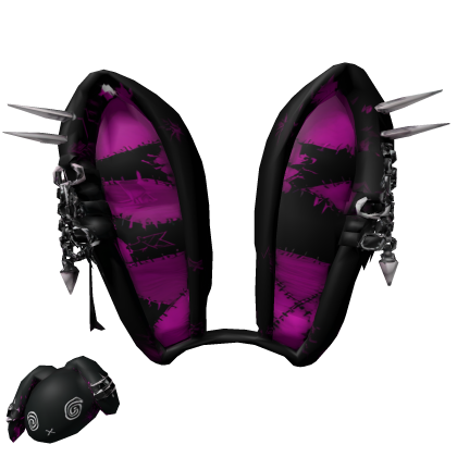 vkei plaid goth spikes bunny ears black pink iryou