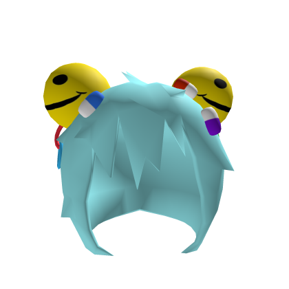 ♡ low poly wii mii menhera smiley hair in blue
