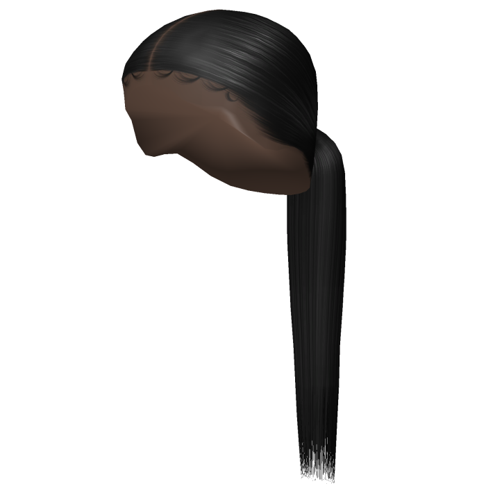 Sleek Low Middle Part Ponytail + Edges in Black