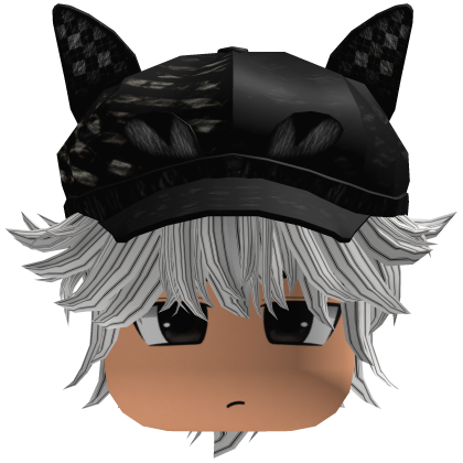 Messy Fluffy Emo Y2K Boy Hair VKAI white black CAT Roblox item