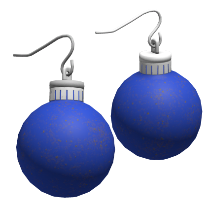 blue christmas ornament earrings