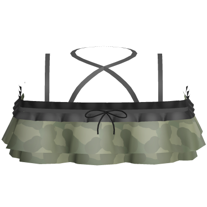 cutecore kawaii black military bikini top Roblox item