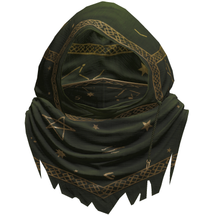 Green Sorcerer Distressed Rune Hood