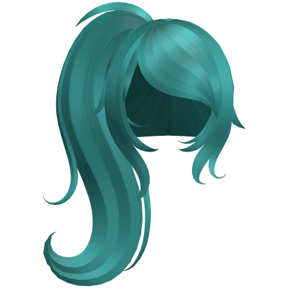 Cute High Ponytail Hair Girl Bangs Teal Roblox item