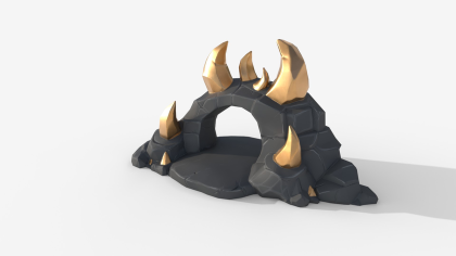 Stylized Fantasy Stone Gate - Low Poly  preview 4
