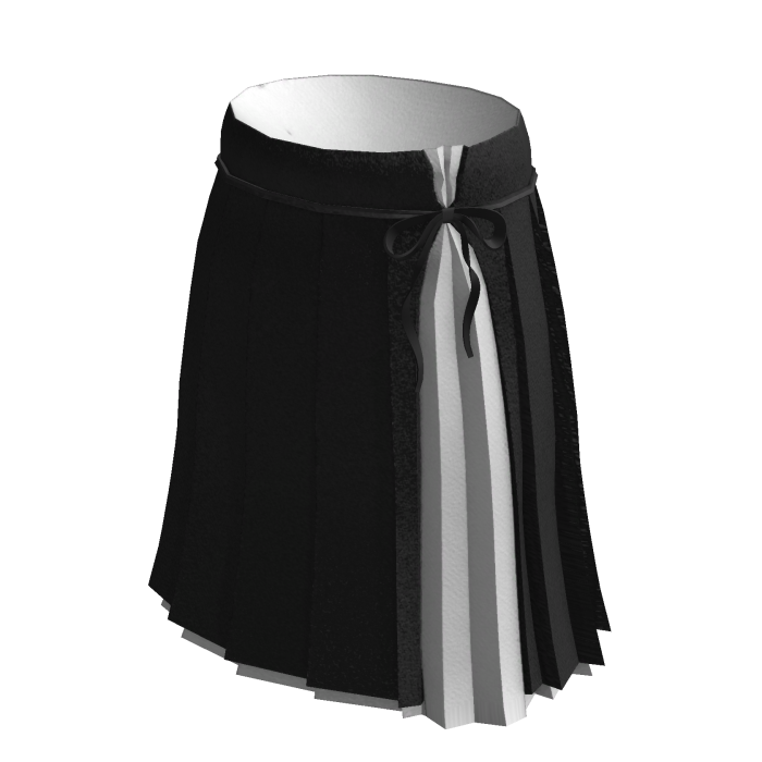 Pleated Bow Skirt Black