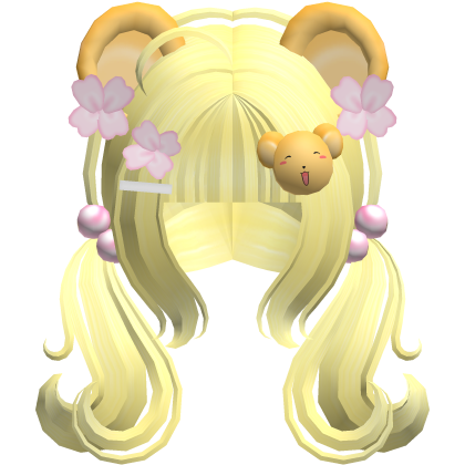 yellow whimsy kero chan cute hair w ears