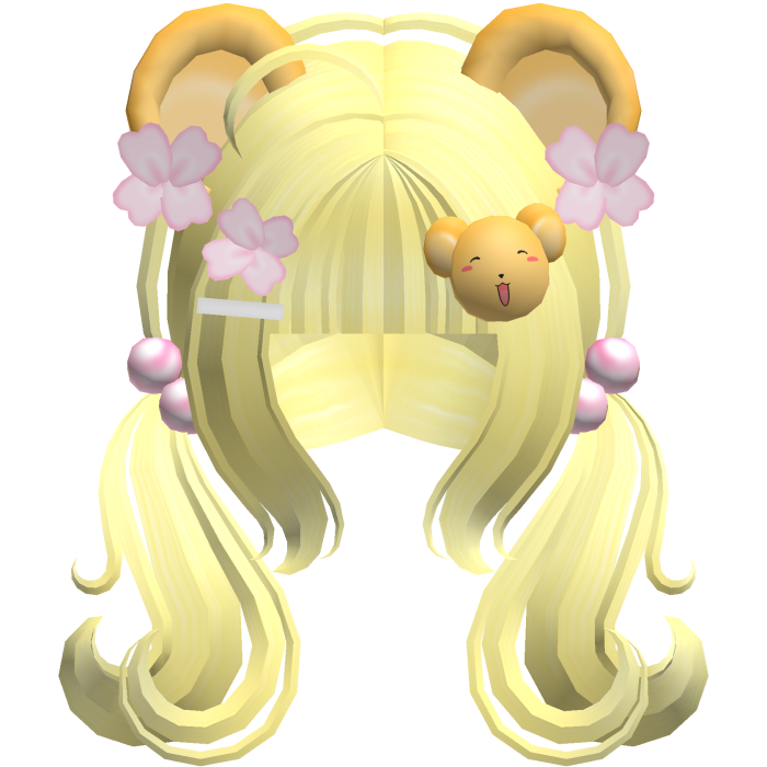 yellow whimsy kero chan cute hair w ears