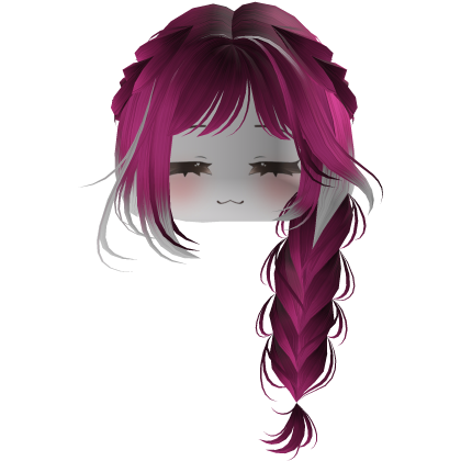 Cute Y2K emo hair adorable braids curls (pink) Roblox item