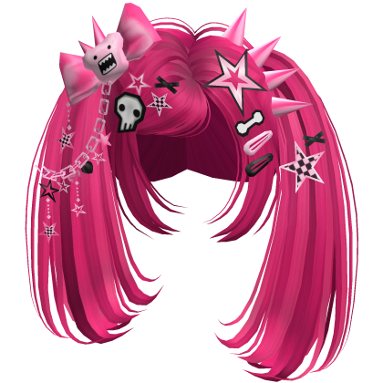 ♡ Scene Spiky Moe Pigtails (Hot Pink)