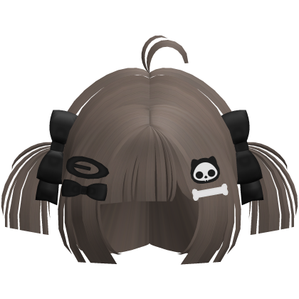 ♡ : cute emo cutecore brown pigtails + clips Roblox item