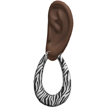 Zebra 2000s Teardrop Earrings Ears