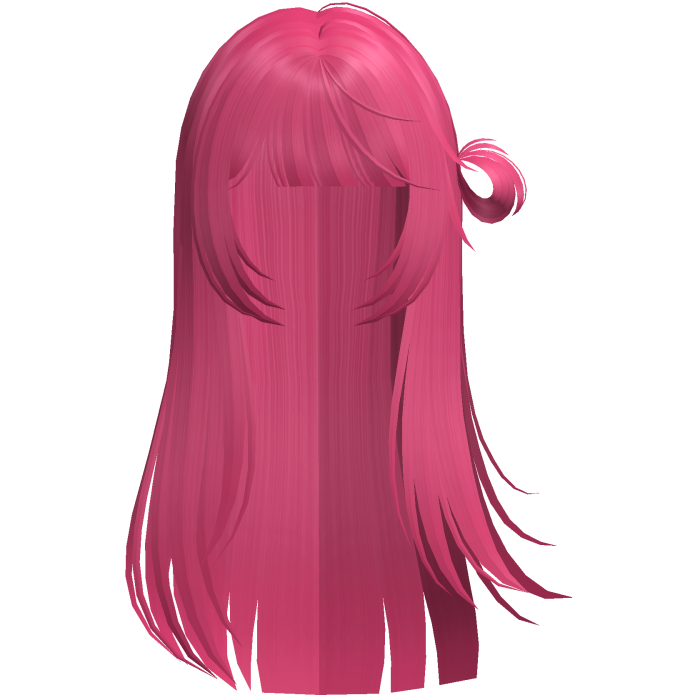 cute wispy windy shoujo bun hair in hot pink