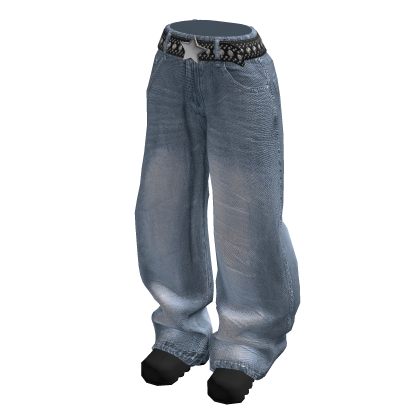 Light Baggy Jeans w Shoes