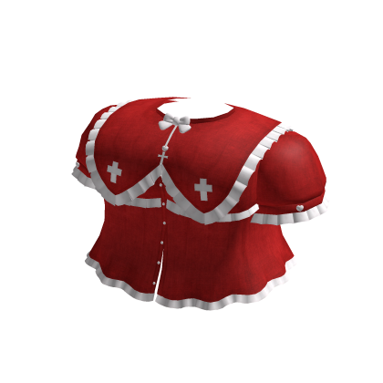 ♡ cute nurse uniform shirt in red & white