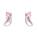 ♡︎ cute laced ribbon bow bunny ears (white) ♡︎