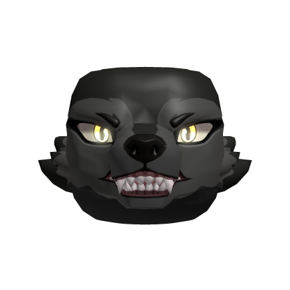 (Glow) Grey Werewolf Furry Head