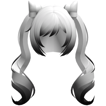 keqing cat buns w curly ponytails white black Roblox item