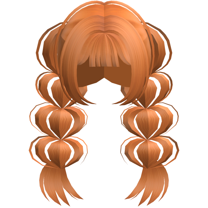 Long braided pigtails behind in orange
