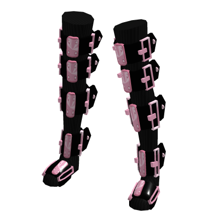 Cyber Goth Long Black Pink Leg Warmers