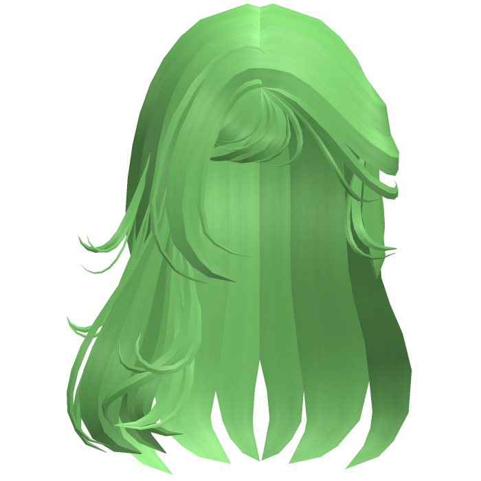 Emo Long Messy Hair w/ Side Bangs (Green)