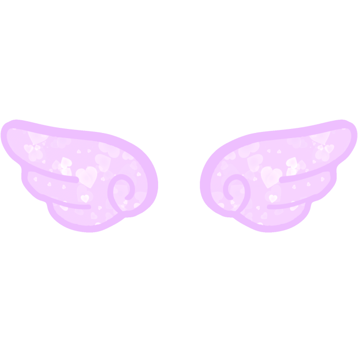♡ Cute Glowing Angel Chibi Wings in Purple Hearts
