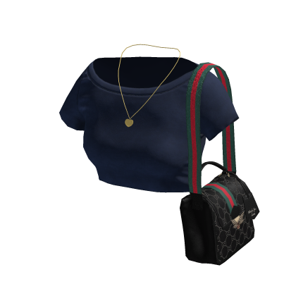 Crop Top w Bag Gucci GG - Navy