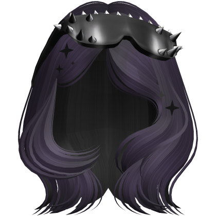 Dark Spiked Superstar Swirly Hair Purple & Black Roblox item
