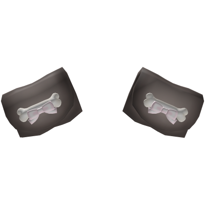 ♡ ꒰ brown floppy puppy dog ears w bows Roblox item