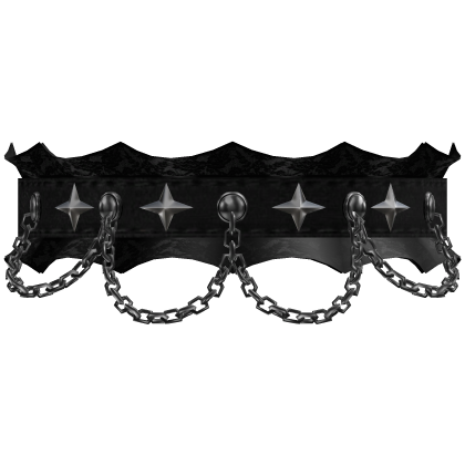 Gothic Lace Choker with Silver Chains 3.0