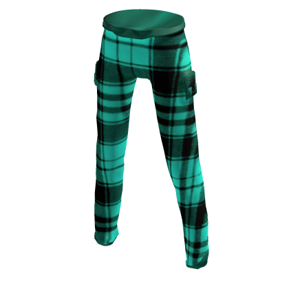Cyan Plaid Pajama Pants
