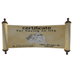 Certificate of No Life