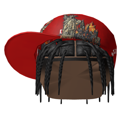 Box Braids & Red Tilted Cap Roblox item