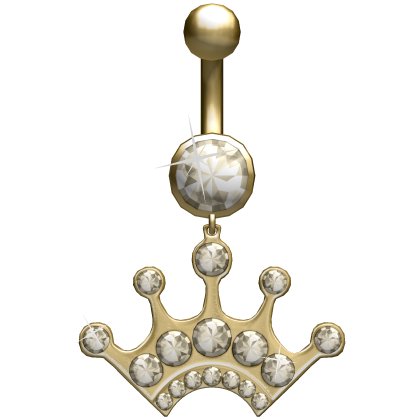Oversized Tiara Gold Belly Ring Piercing 