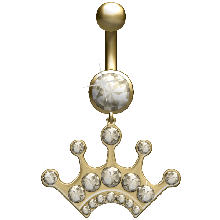 Oversized Tiara Gold Belly Ring Piercing 