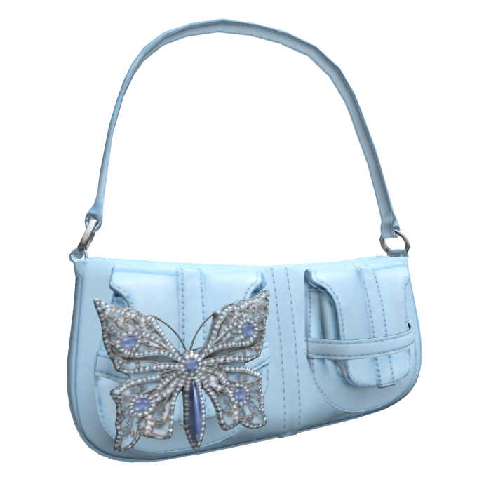 Butterfly Crystal Soft purse 2000s (Blue)